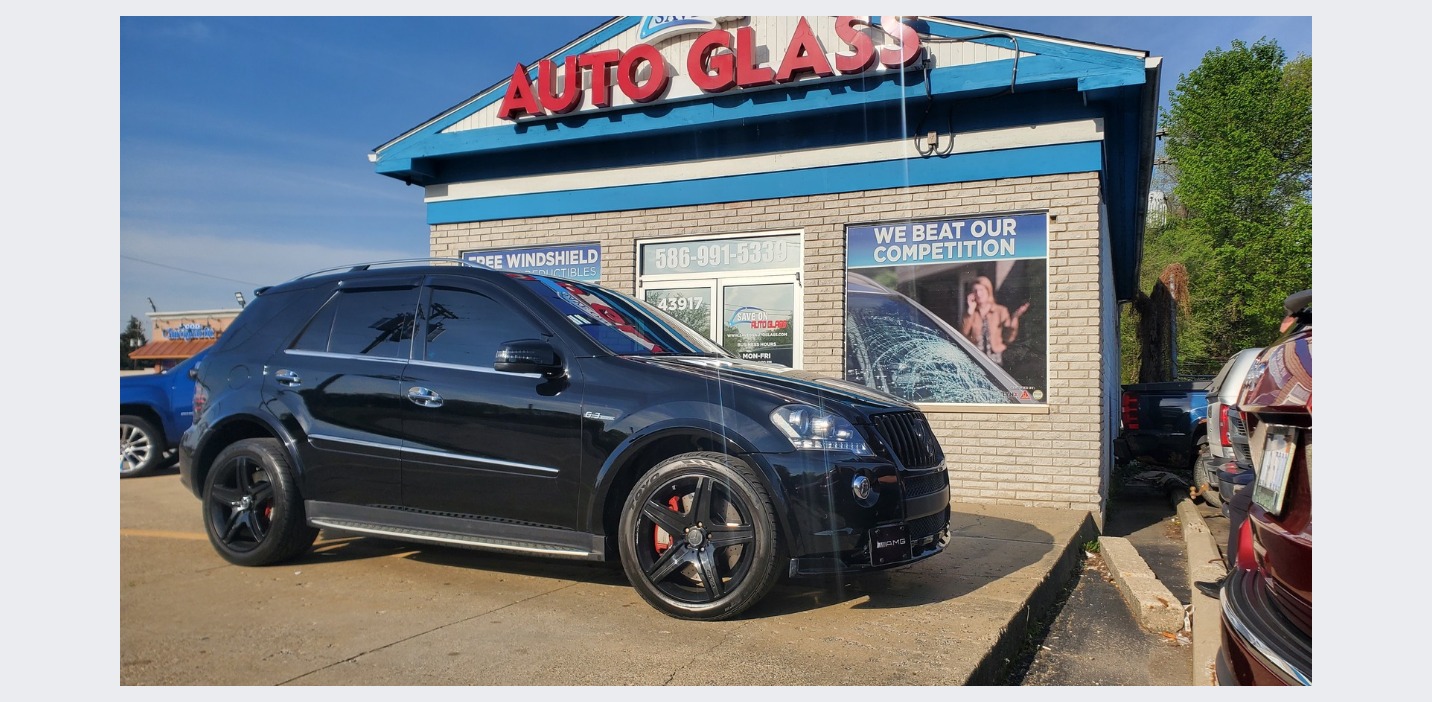 windshield replacement outside Save on Auto Glass Shop in Sterling Heights, MI. In the metro detroit area